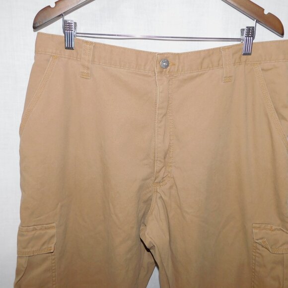WRANGLER Fleece Lined Tan Cargo Pant Mens 36" x 29" ** READ - Picture 3 of 9